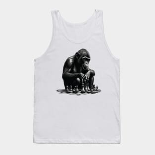 Thinking monkey playing chess Tank Top